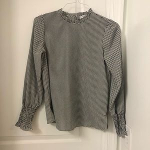 Carolina Belle Montreal black and white long sleeve blouse size small